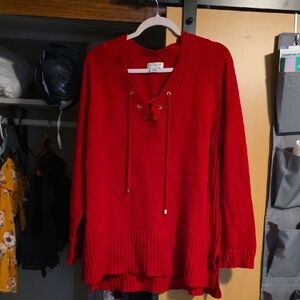 Liz Claiborne Red Cowl Neck Sweater